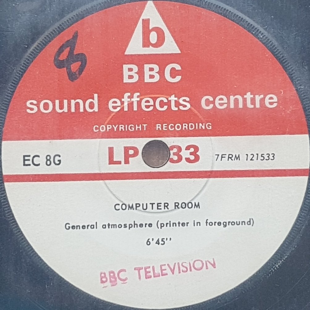 EC 8G Computer room equipment Not registered from the BBC records and Tapes library Label